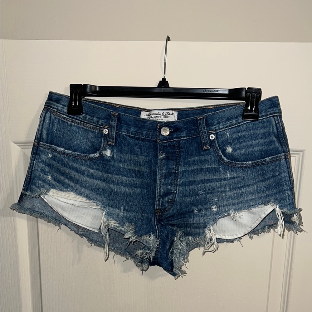 Abercrombie & Fitch Blue Denim Cut-Off Jean Shorts